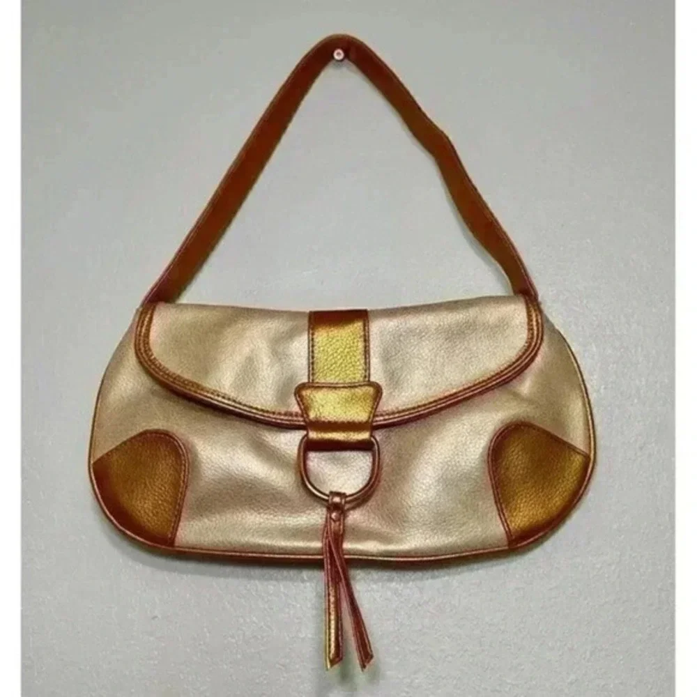 Elizabeth Arden Metallic‎ Gold Shoulder Bag Hobo Purse